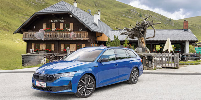 Skoda Octavia blau stehend