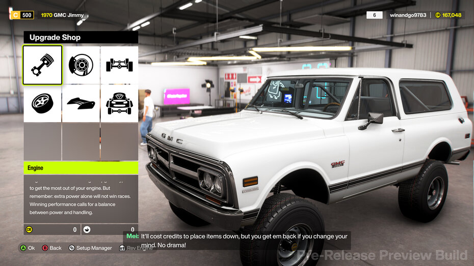 Screenshot aus Forza Horizon 6. Man sieht die Feintuning-Möglichkeiten vom Auto.