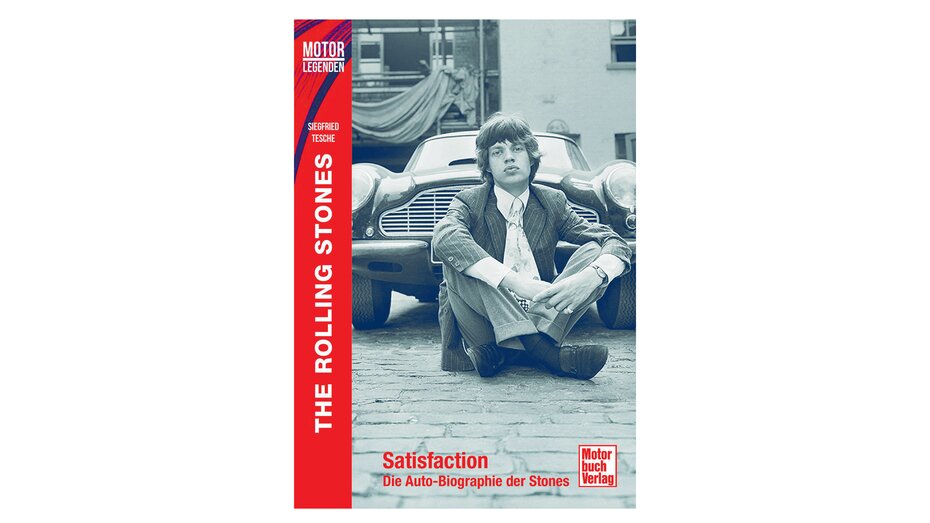 Buchcover mit Foto des jungen Mick Jagger von den Rolling Stones. Er sitzt mit verschränkten Beinen vor einem Auto.