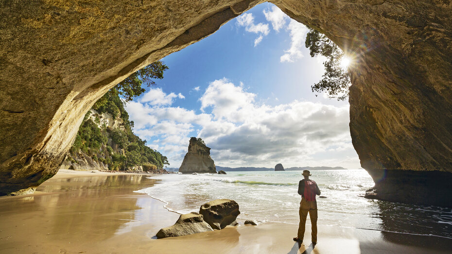 Beautiful landscapes it the Ocean Beach, New Zealand. Inspiring natural and travel background