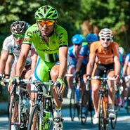 Radfahrer während eines Radrennens