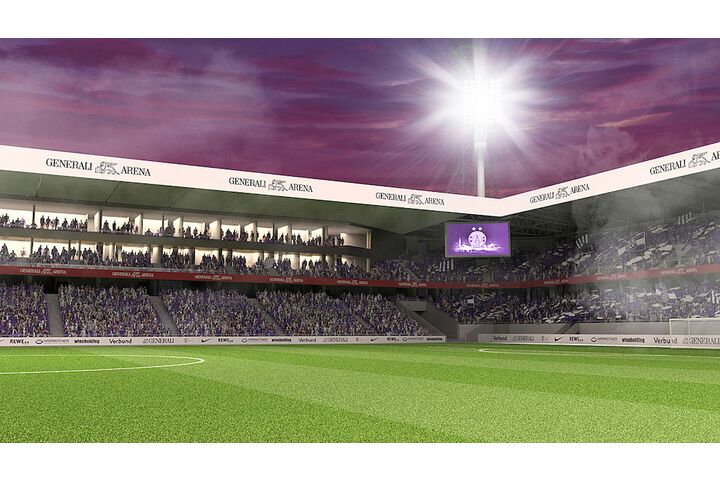 Aufnahme der Tribüne des Generali Stadiums.