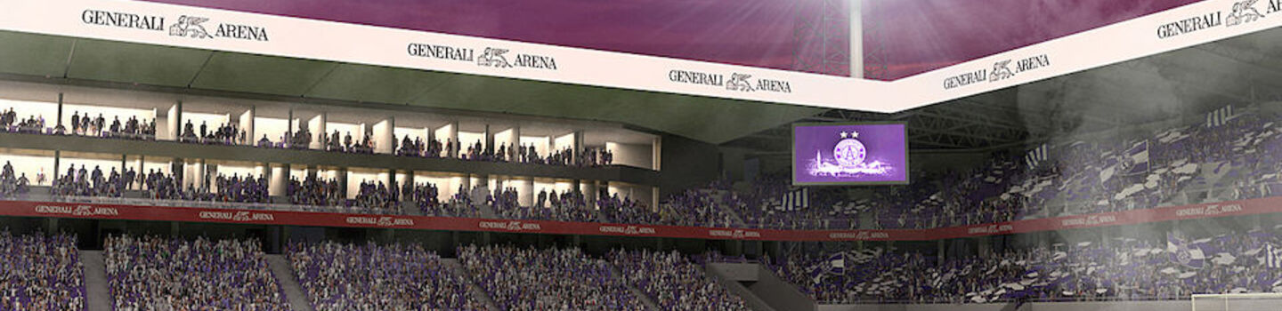 Aufnahme der Tribüne des Generali Stadiums.