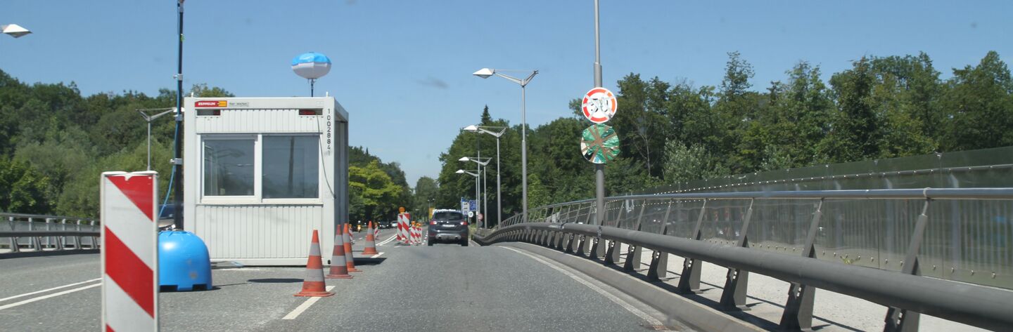 Fixer Grenzstützpunkt auf der Saalachbrücke