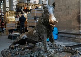 Die Statue eines Wildschweins in Florenz