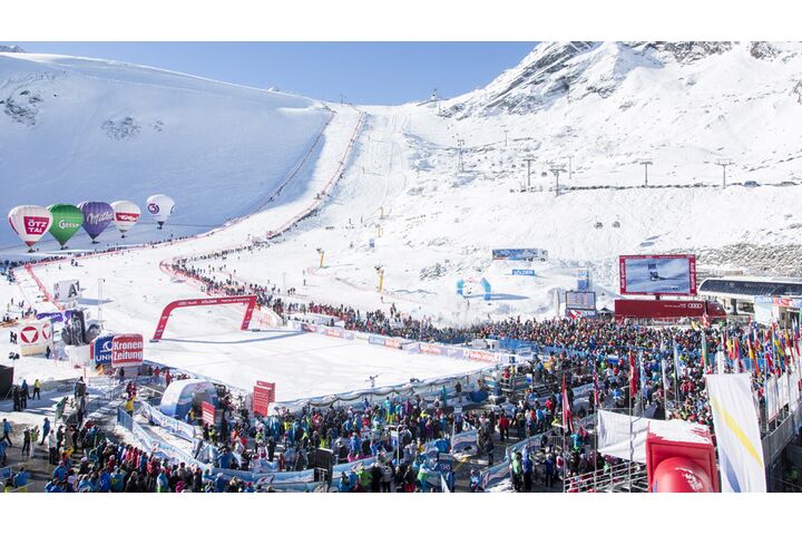 Blick auf das Zielgelände in Sölden