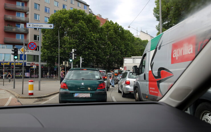 Stau rund um den Praterstern