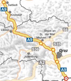 ÖAMTC: Verkehrsservice - Pyhrn Autobahn (A 9) Übersicht